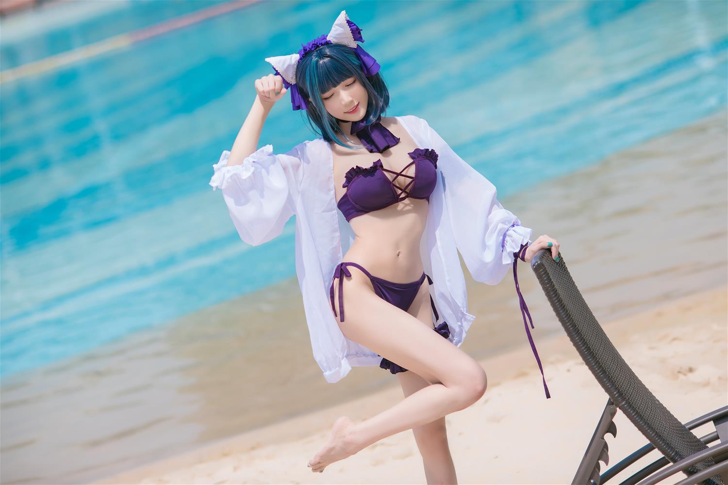 Tomoyo酱 碧蓝 柴郡泳装 [18P-359MB]