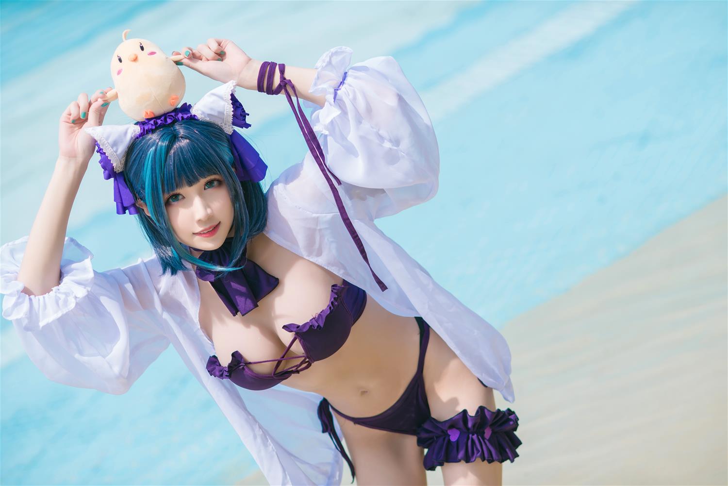 Tomoyo酱 碧蓝 柴郡泳装 [18P-359MB]