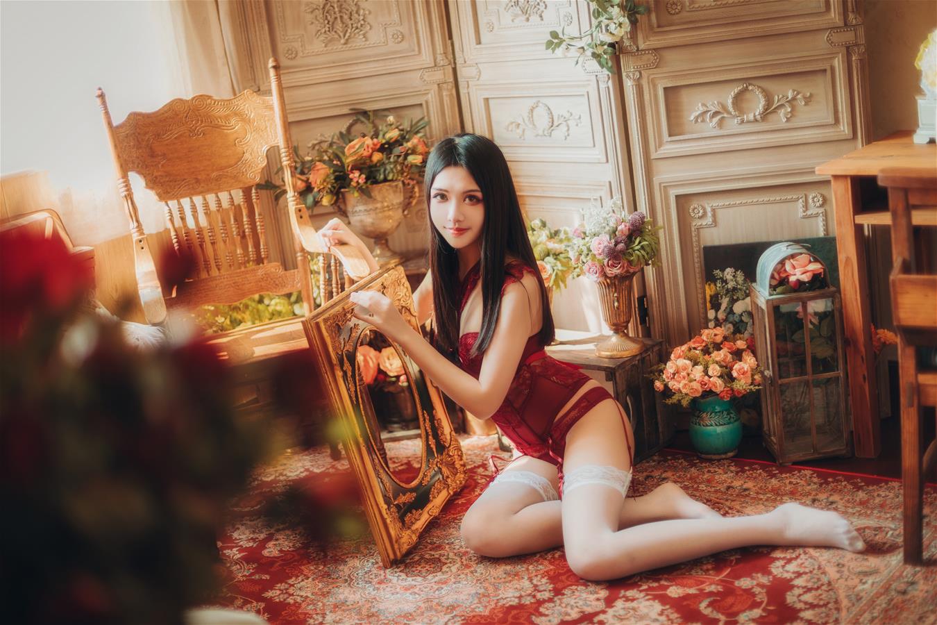 源纱希喵喵喵 红色内衣 晨风 [12P-208MB]