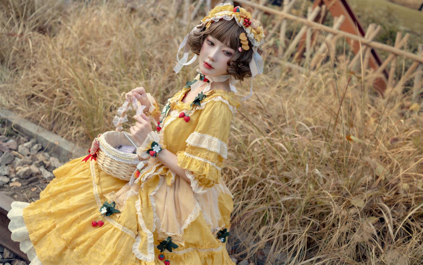 阿包也是兔娘 lolita黄裙 [12P-97MB]