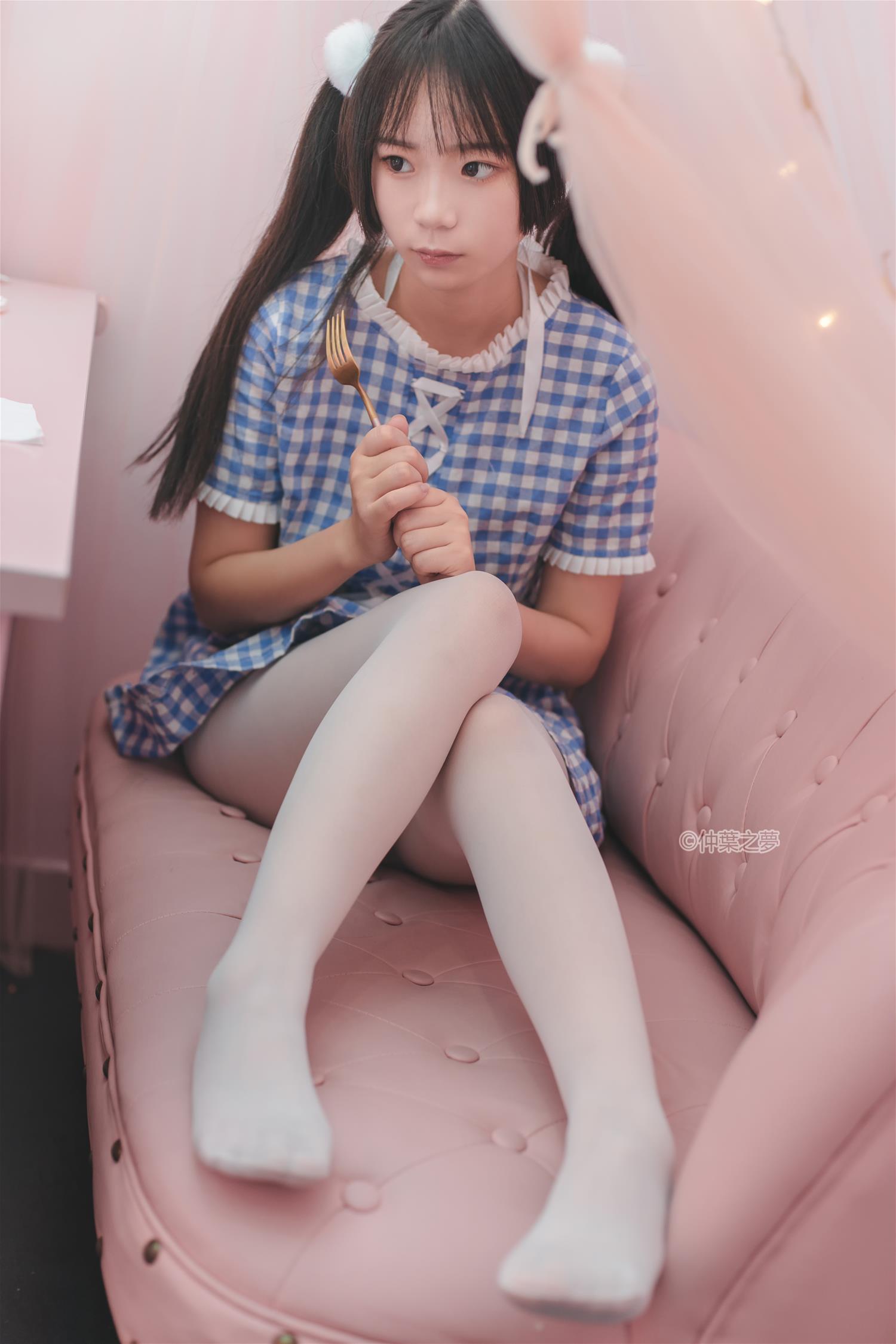 轻兰映画 SPL.010 蓝白格子连衣裙 [115P-293MB]