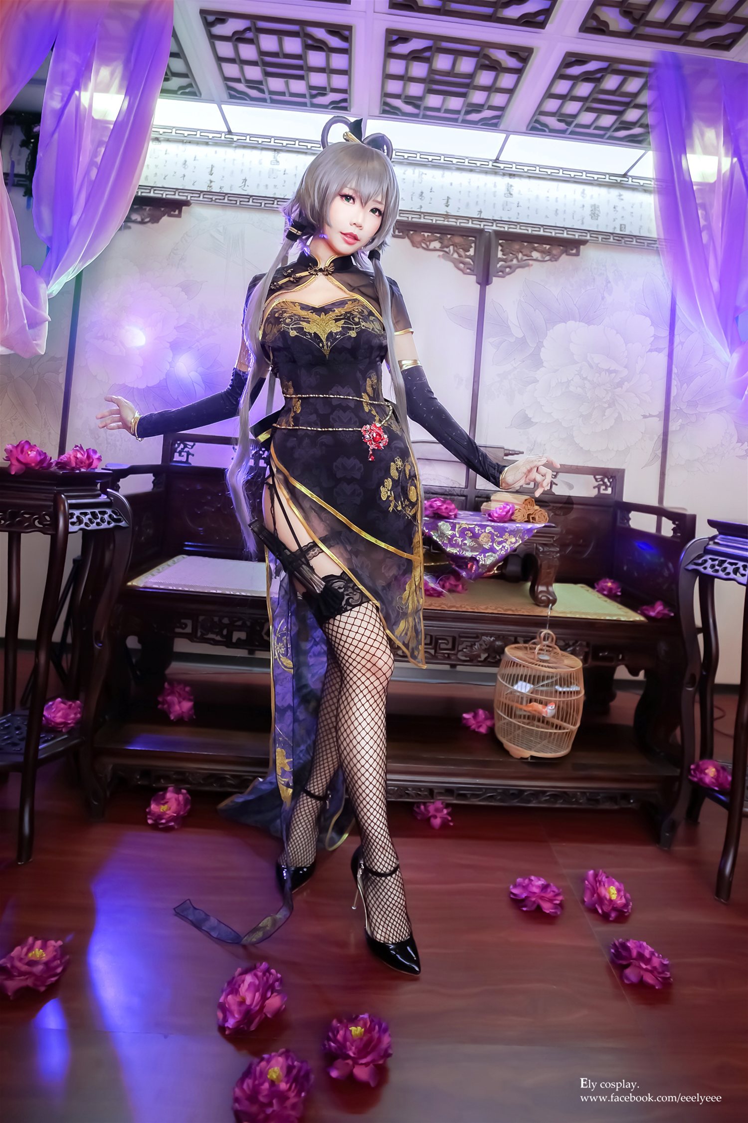 ElyEE子 天依金丝雀旗袍 [13P-166MB]