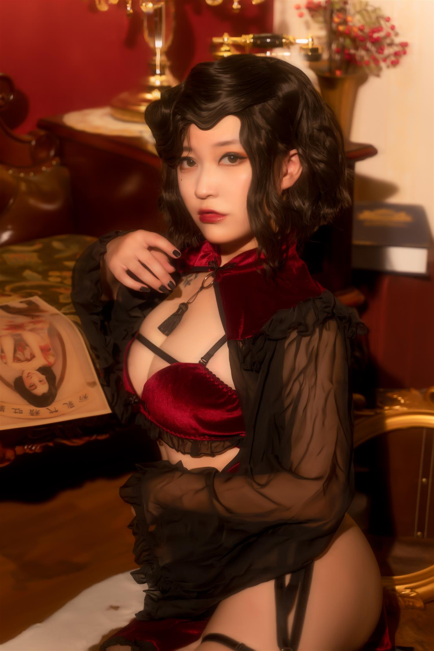 棕桠阿狗崽 红丝绒旗袍 [16P-145MB]