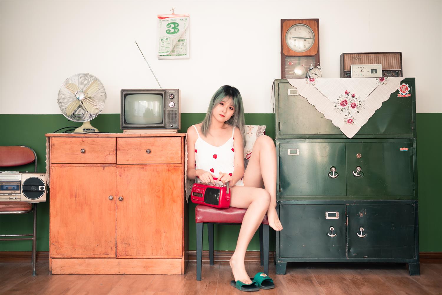 Akisoso秋楚楚 绿色 调色 [17P-317MB]