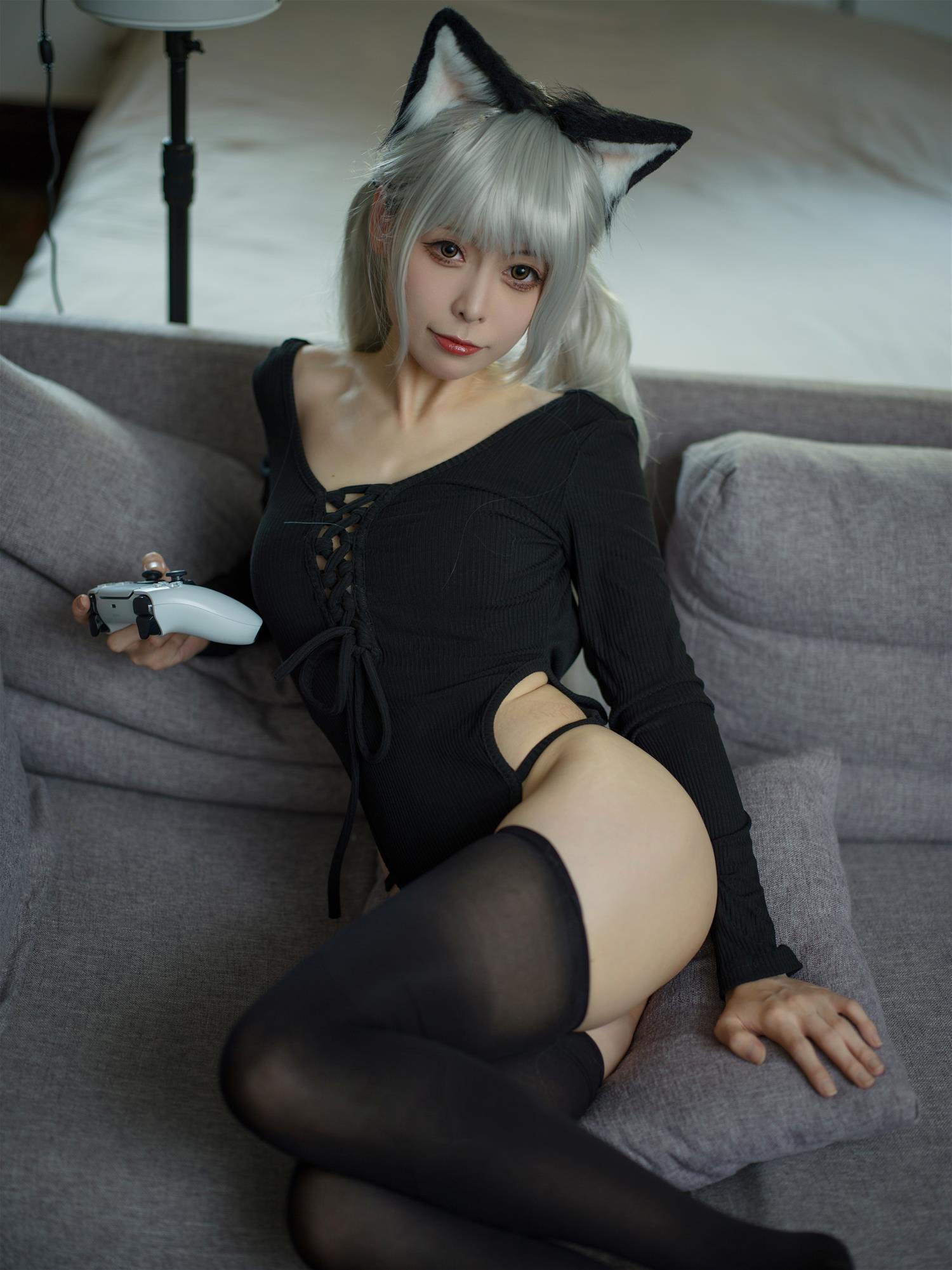 樱岛嗷 黑猫针织衫连体衣 [57P1V-703MB]