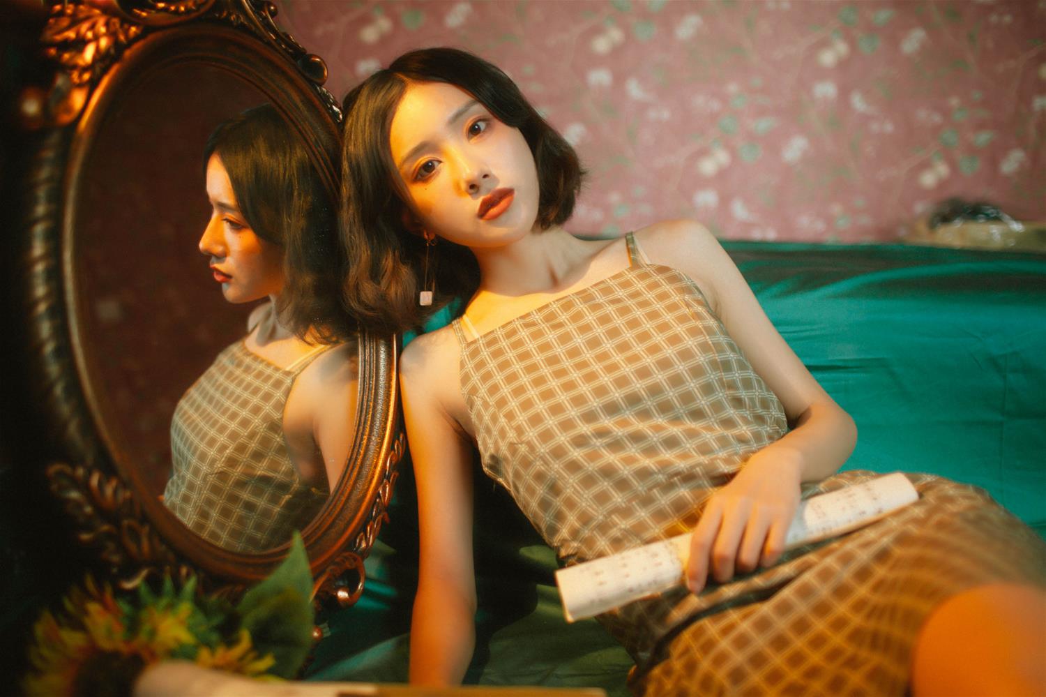 AAAyu阿玉 绿格子吊带裙 [10P-47MB]