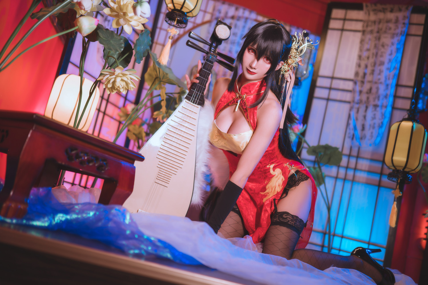 雅祈 - 碧蓝大凤旗袍 [18P]