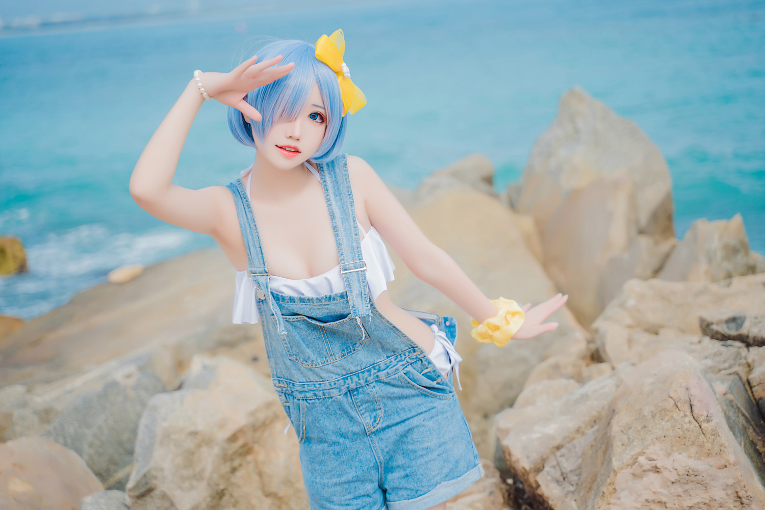 猫君君_MaoJun - 蕾姆背带裤 [36P]