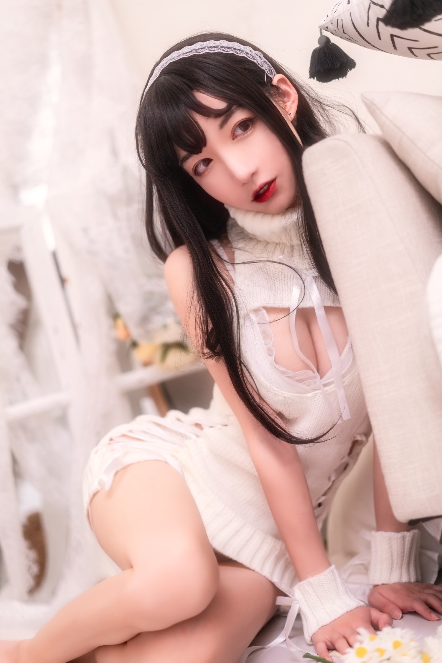 南咲咲咲 - 卷心菜 丝带毛衣 [12P]