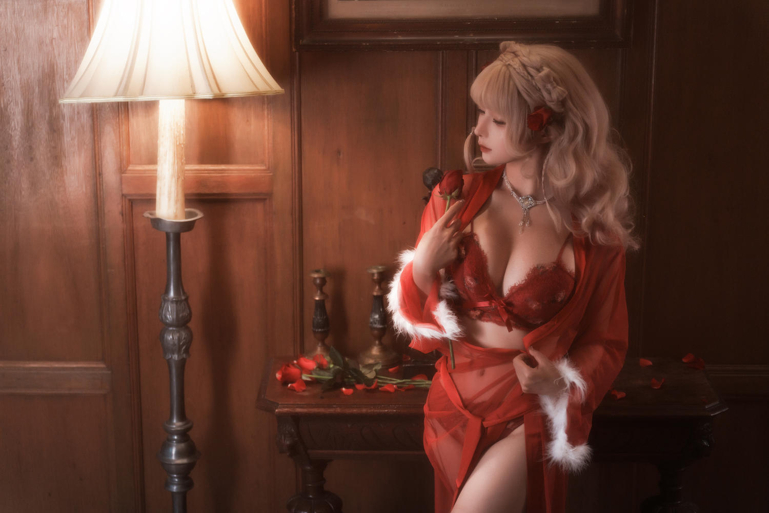 蠢沫沫 2024年会员 线下班 黑红纱裙 [39P-1.41GB]