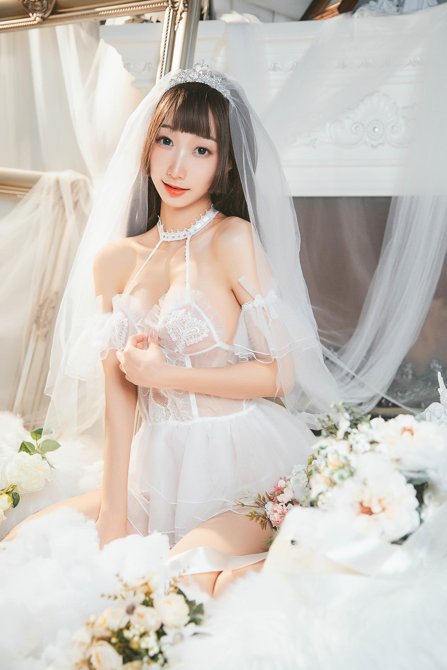 二宫琳子 吊带镂空婚纱 [9P-14MB]