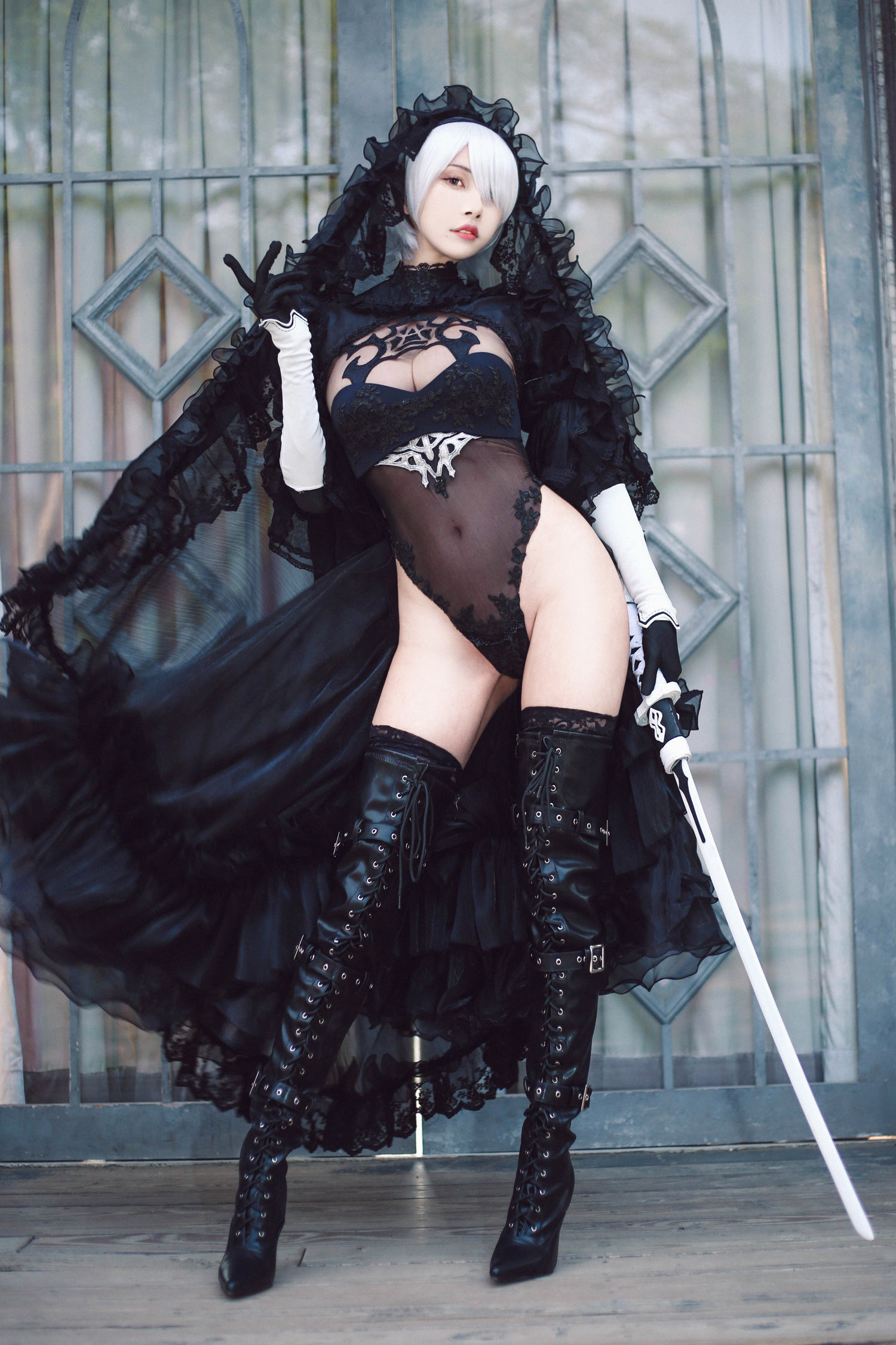 饿小璇 - 黑婚紗2b [13P]