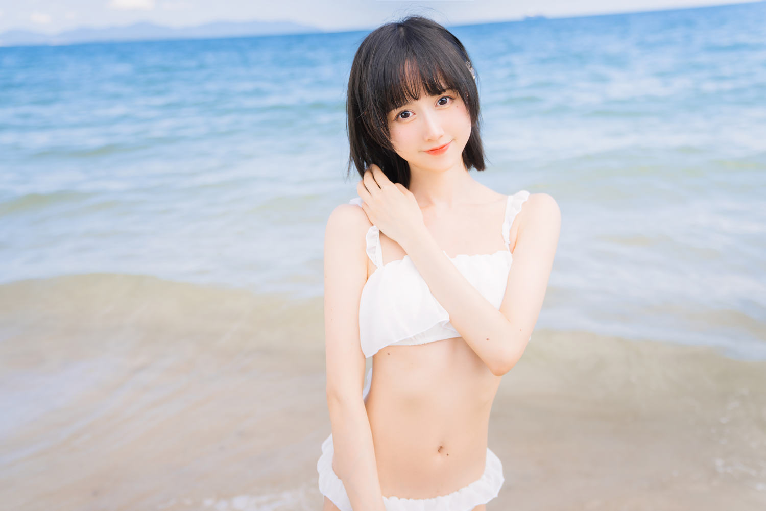 木绵绵OwO - 白色比基尼 [44P]