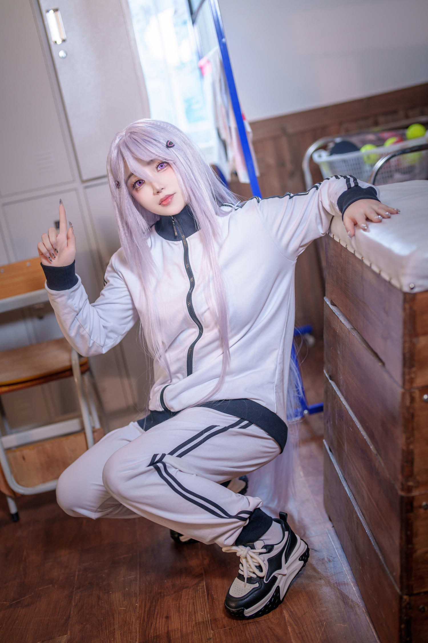 一只毛毛帽 运动服比基尼 [54P-956MB]