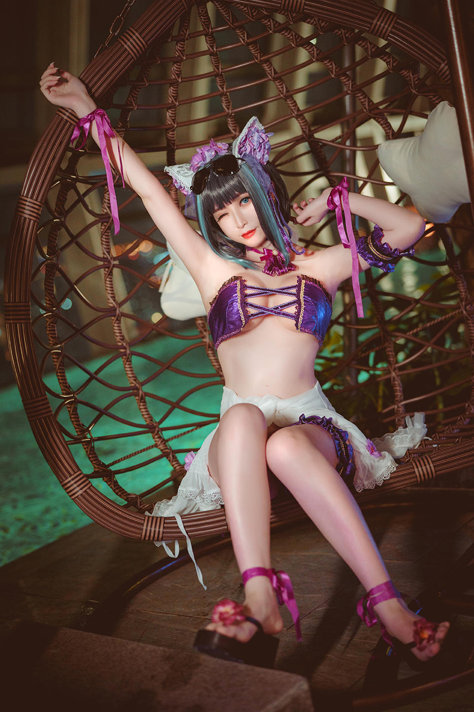 咪呀 - 柴郡 泳裝 [23P]