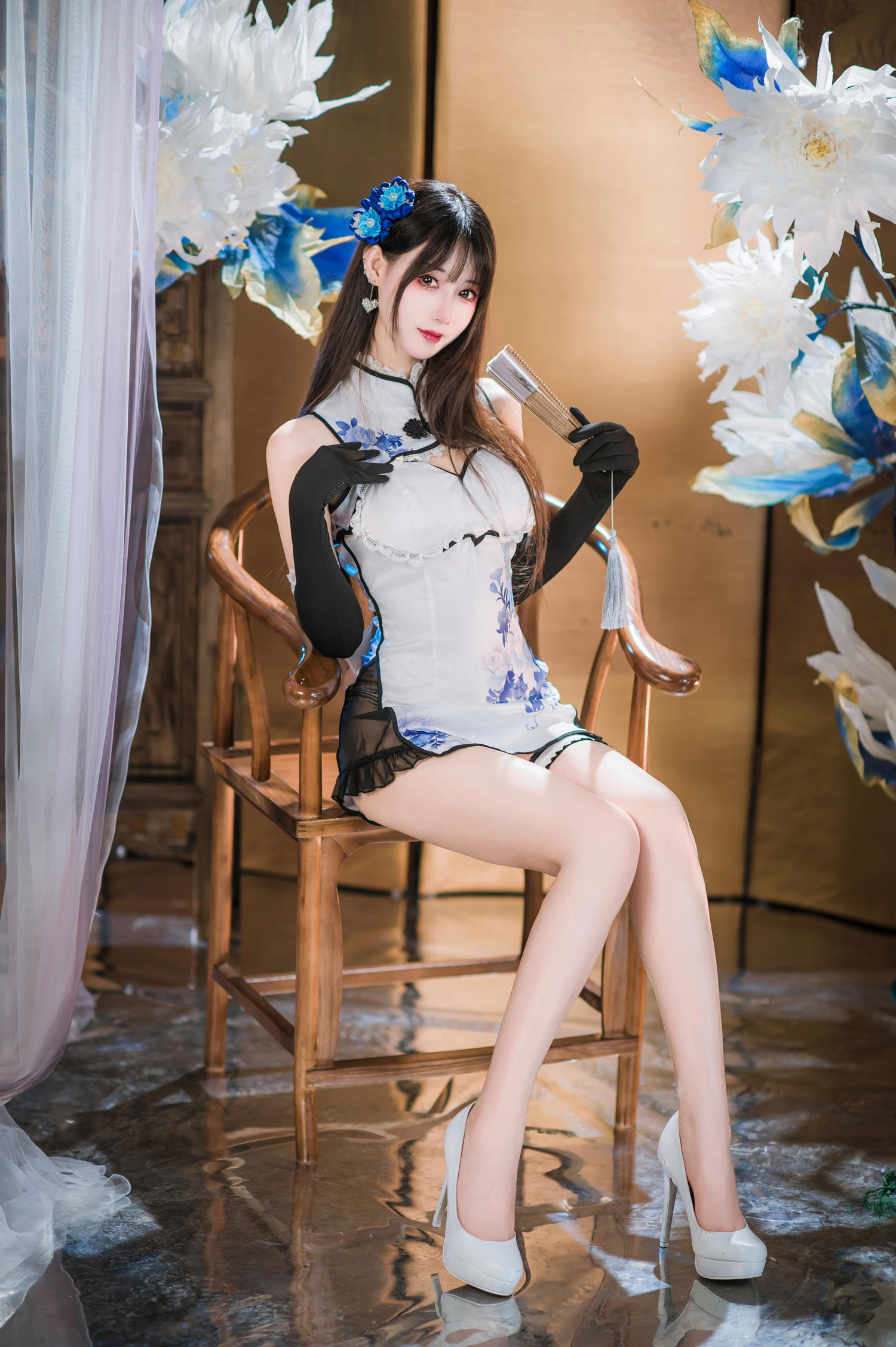 羽生三未 瓶儿 青花瓷旗袍 [25P-203MB]