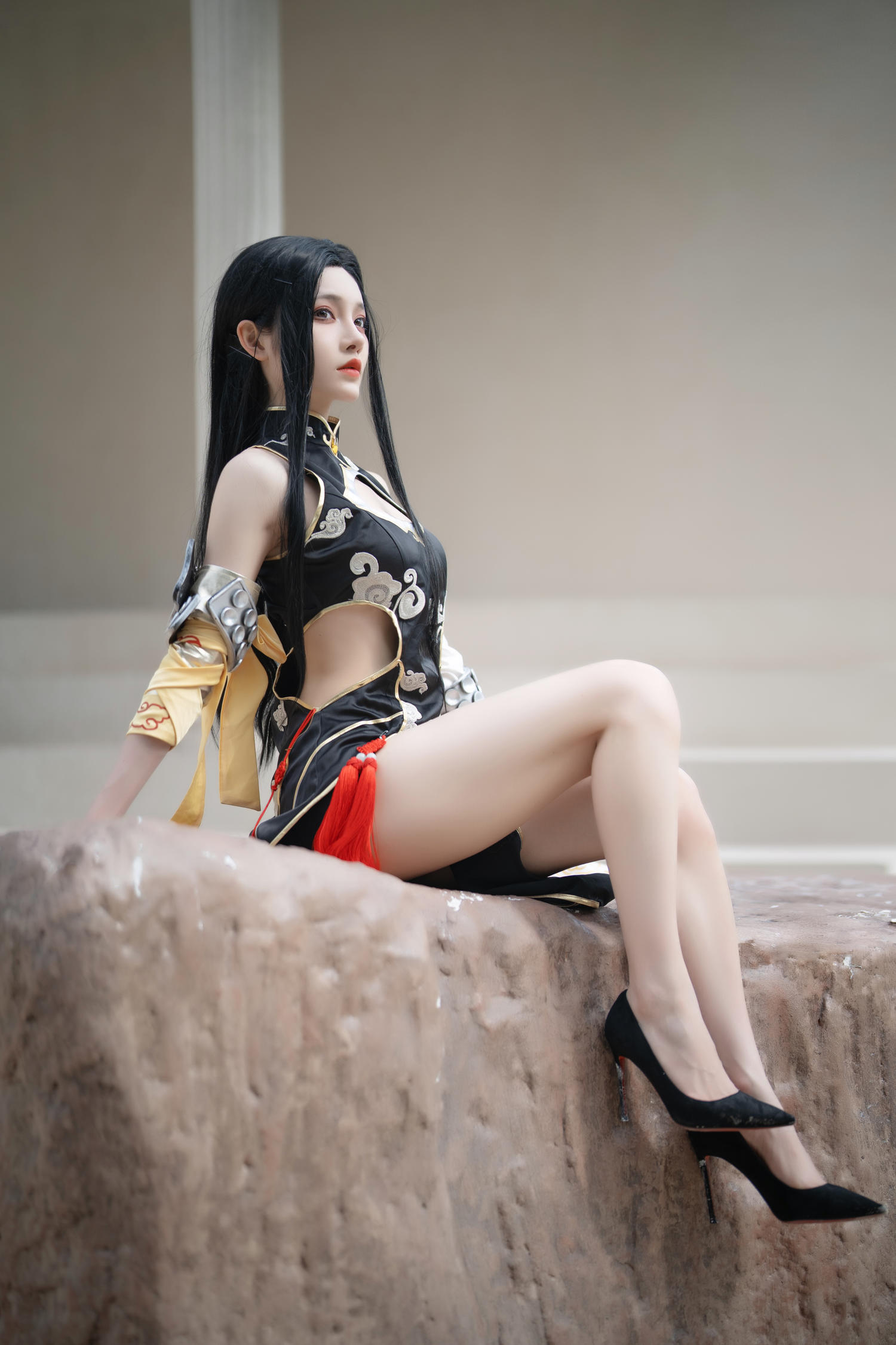 宵鱼鱼 – 兰 旗袍 [8P]