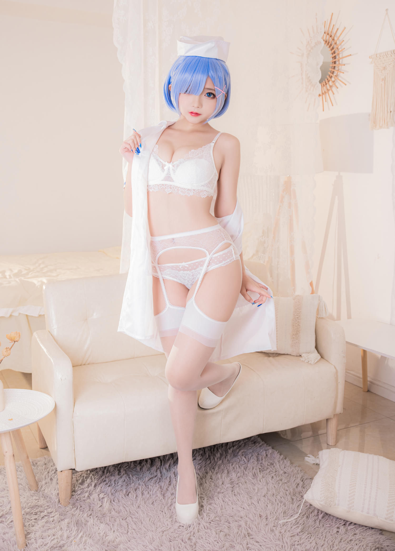 日奈娇 - 雷姆白色护士 [28P]