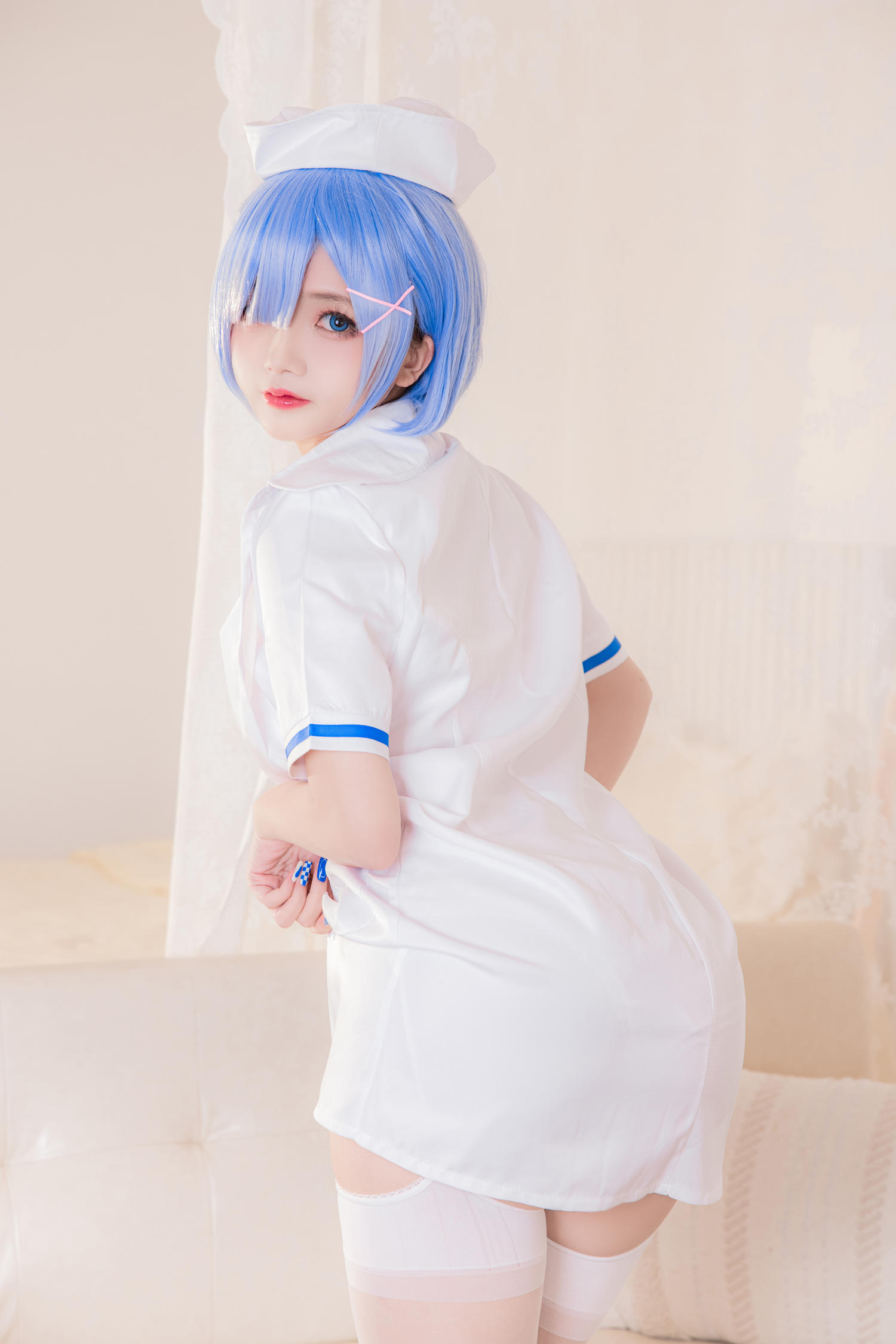 日奈娇 - 雷姆白色护士 [28P]