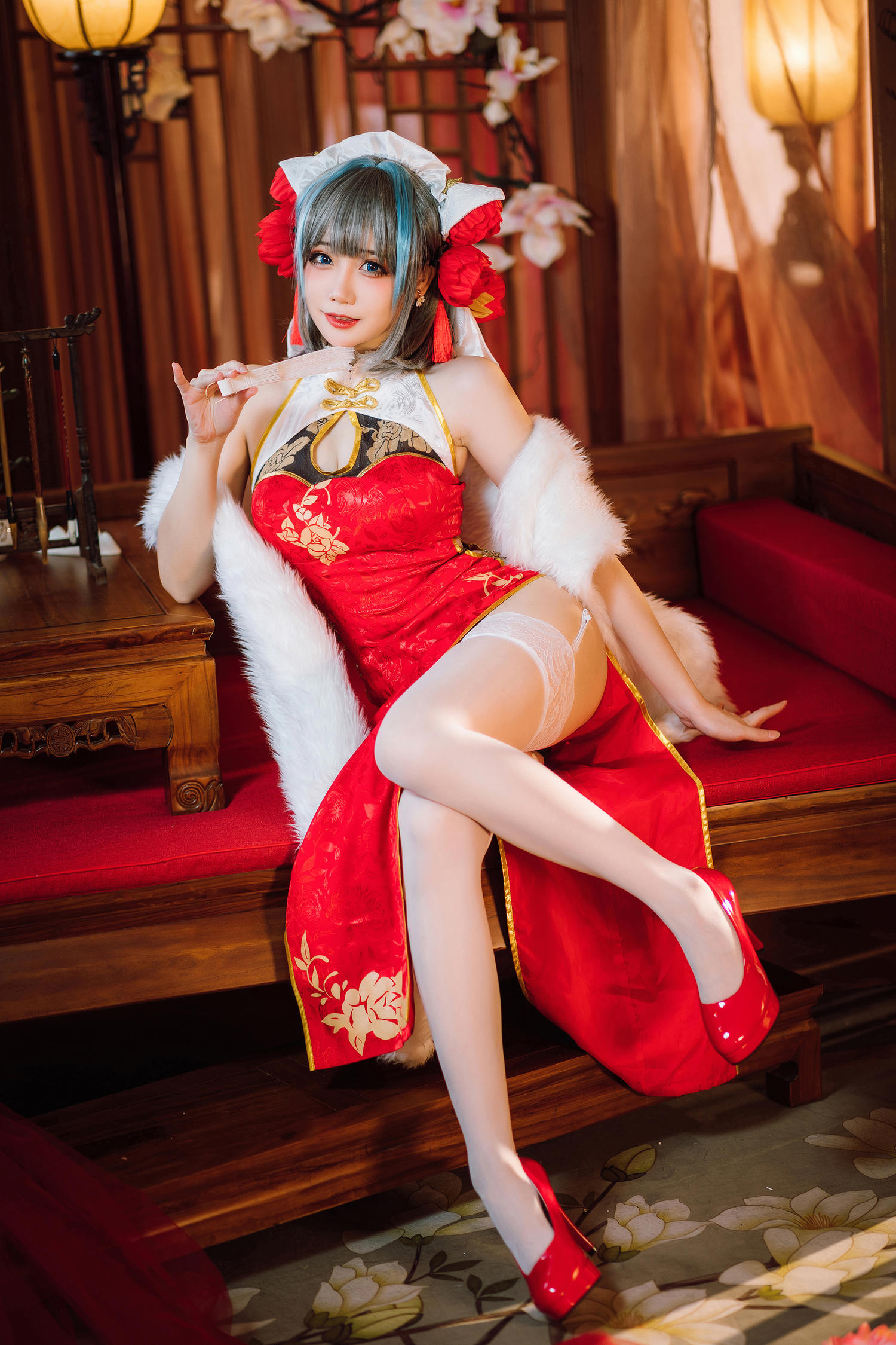 焖焖碳 – 柴郡旗袍 [29P]