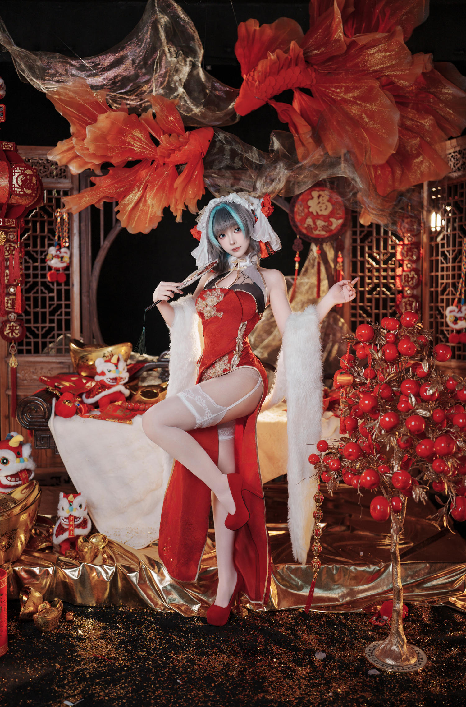 Bangni邦尼 碧蓝航线 柴郡新春旗袍 [81P8V-1.58GB]