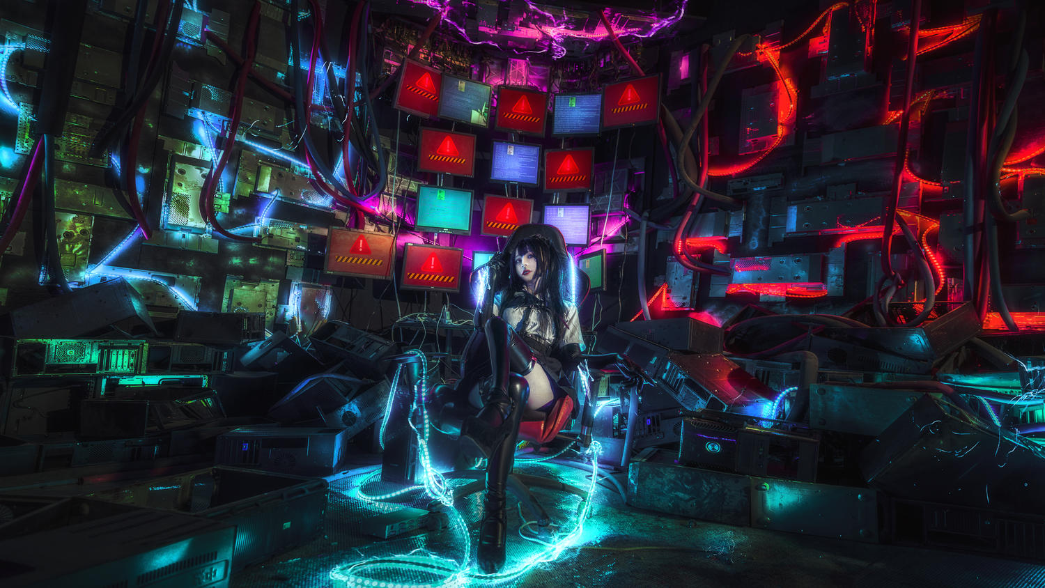 特软儿Sona - 赛博朋克 [17P]