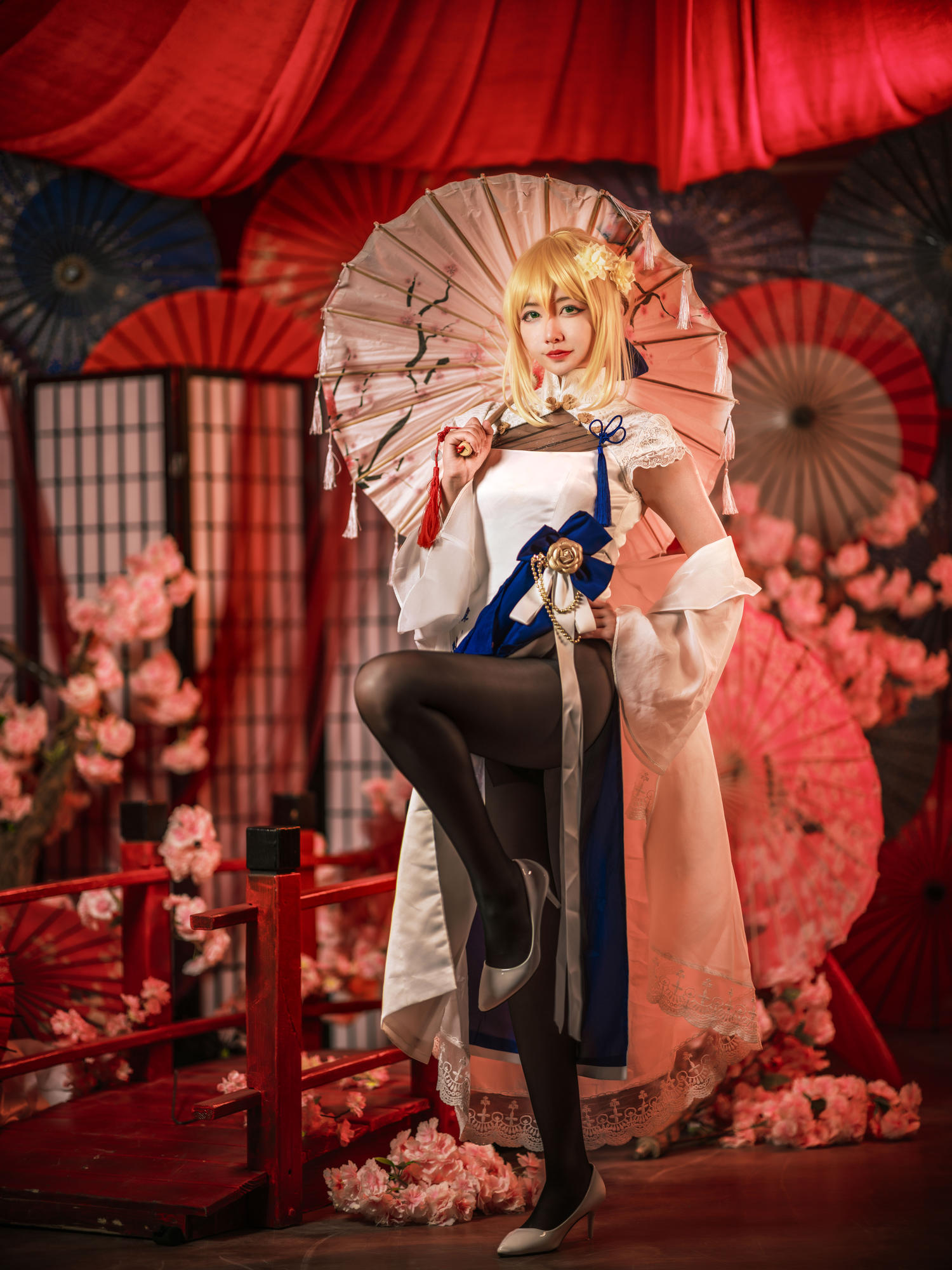 源纱希 - saber周年白色旗袍 [17P]