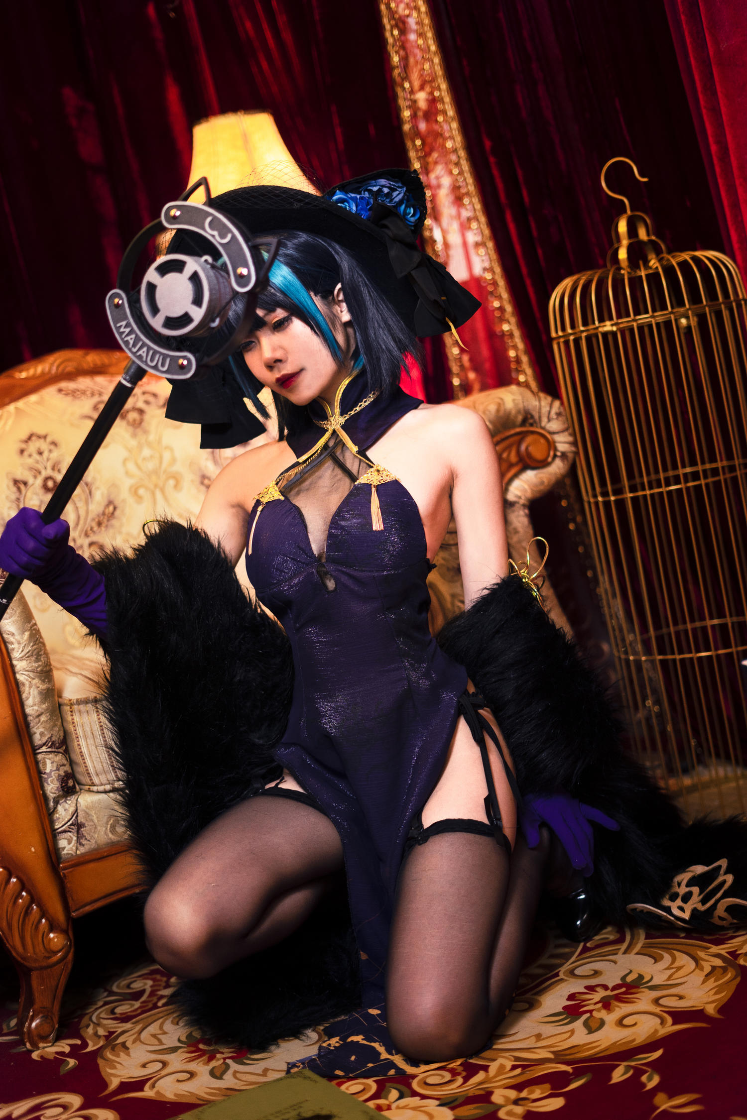 五杀腿毛在微笑 - 柴郡旗袍 [18P]