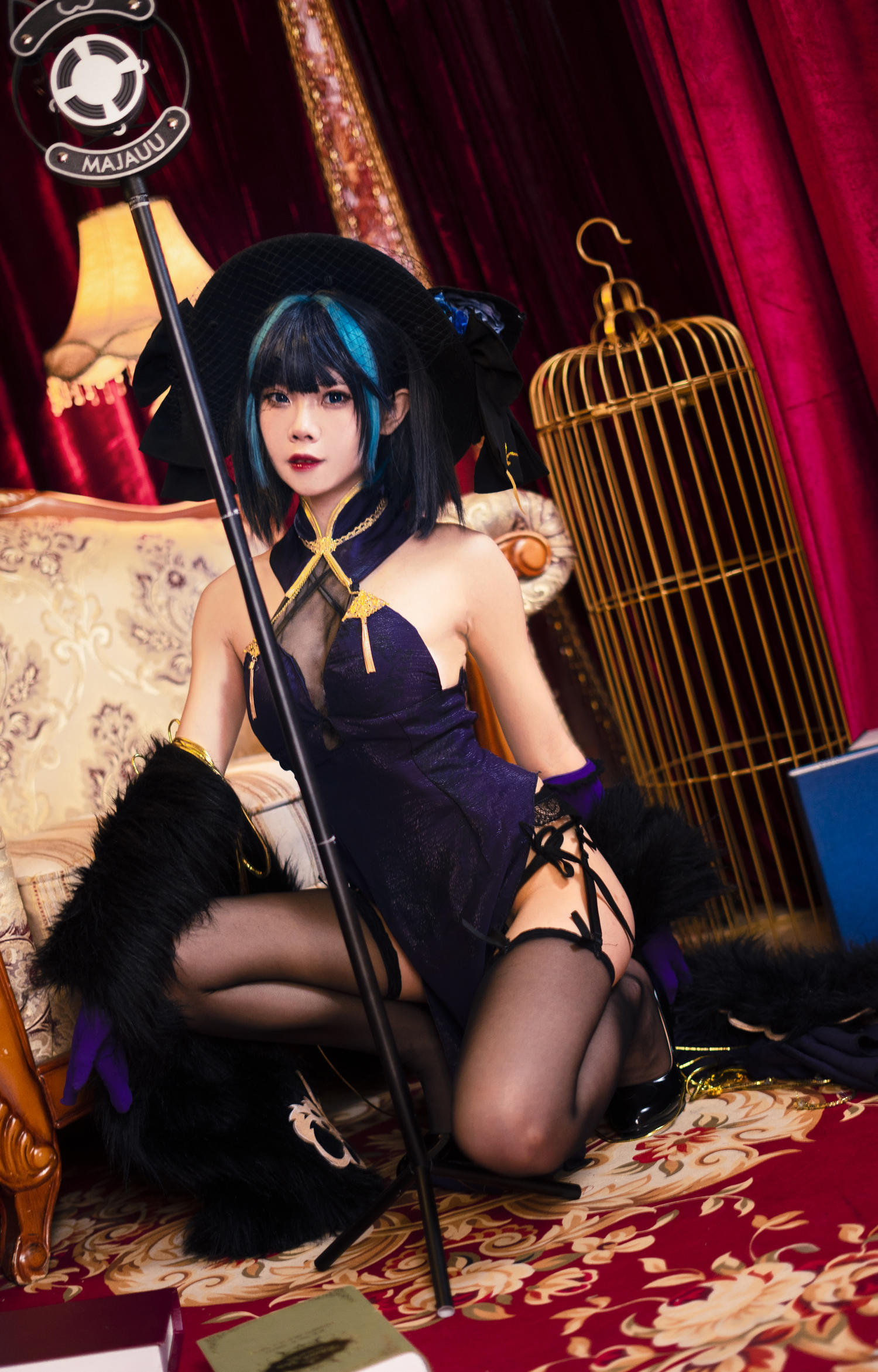 五杀腿毛在微笑 - 柴郡旗袍 [18P]