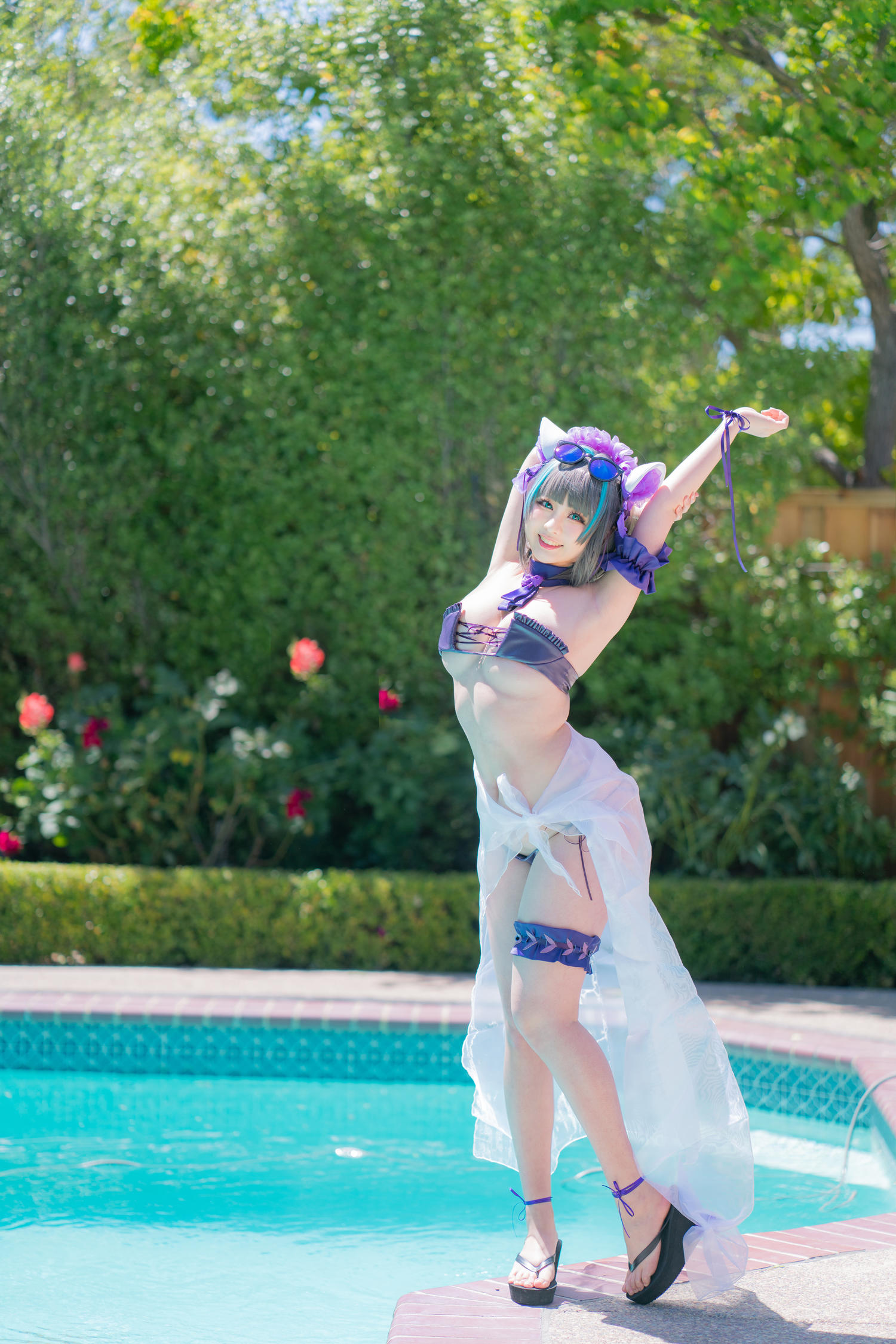 贰肆NiShi  - 柴郡泳装 [15P]