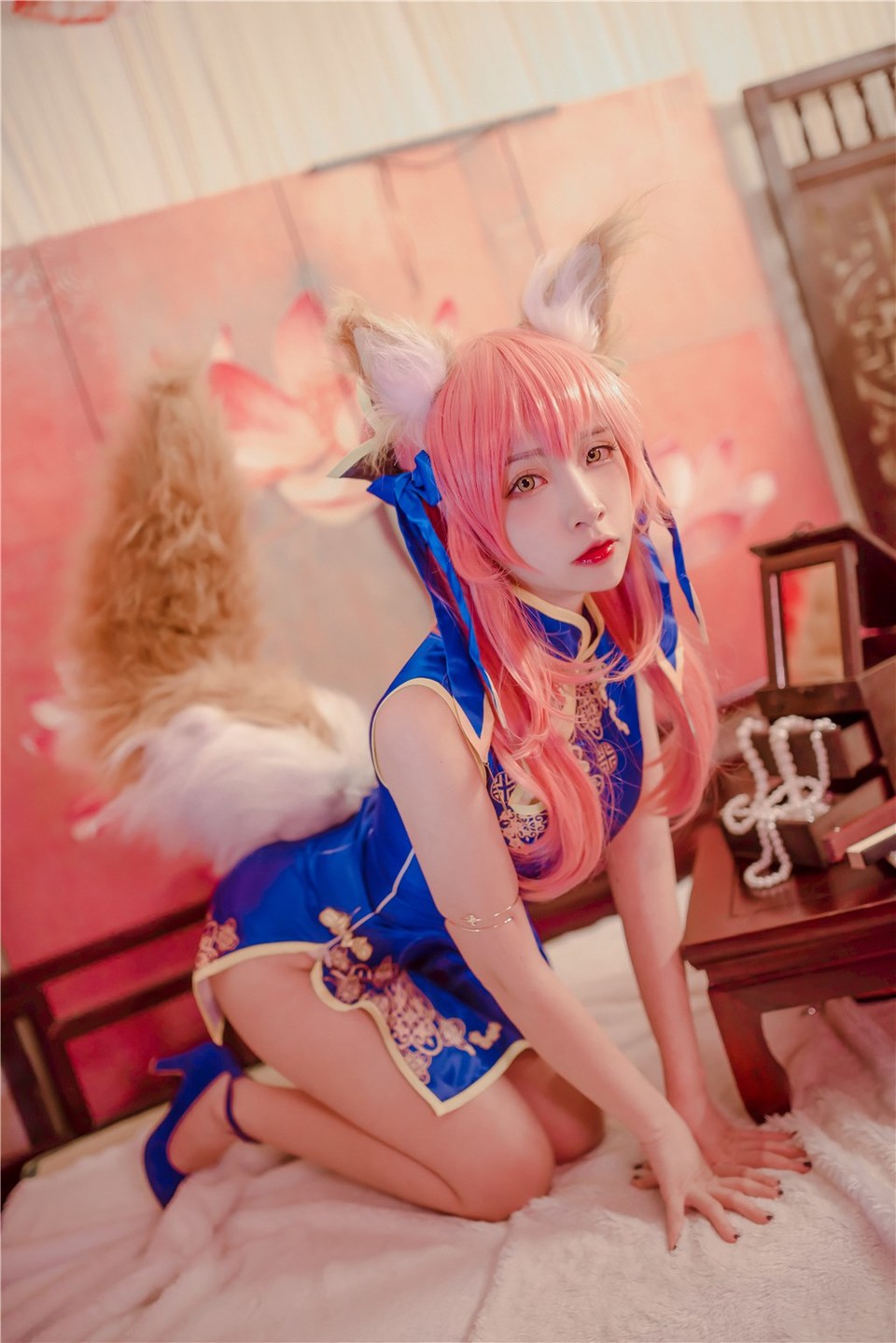 少女写真@玉藻前的蓝旗袍 [41P]