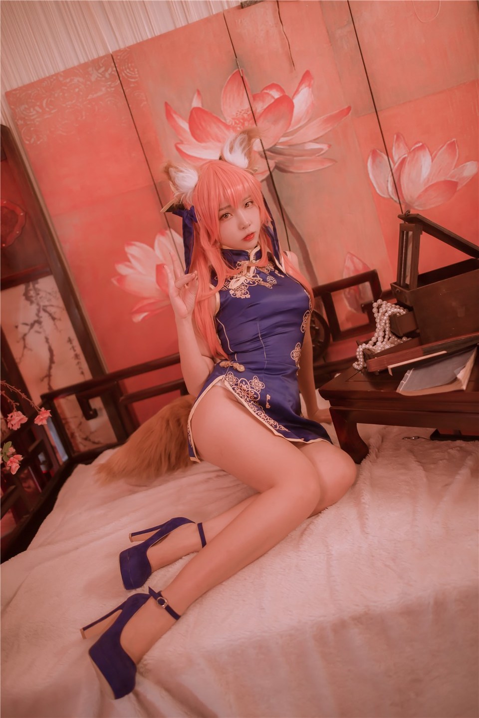 少女写真@玉藻前的蓝旗袍 [41P]