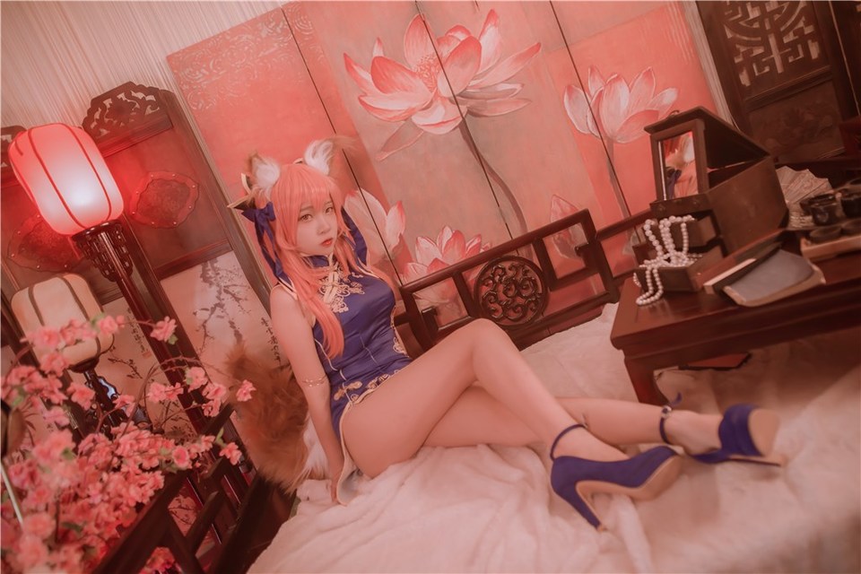 少女写真@玉藻前的蓝旗袍 [41P]